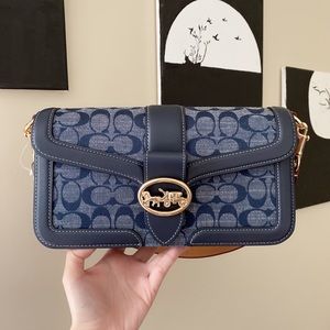 Coach Georgie Shoulder Bag In Signature Chambray